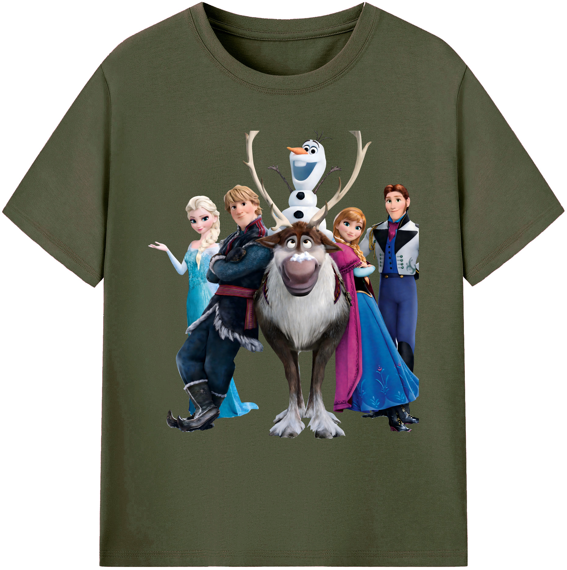 （画像用） アナと雪の女王 アンナ エルサ Frozen Anna Elsa 綿100％ メンズ半袖Tシャツ｜肌触りやわらか＆通気性